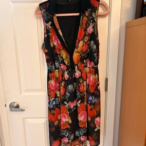 Torrid Orange and Red Plunge Sundress Midi
